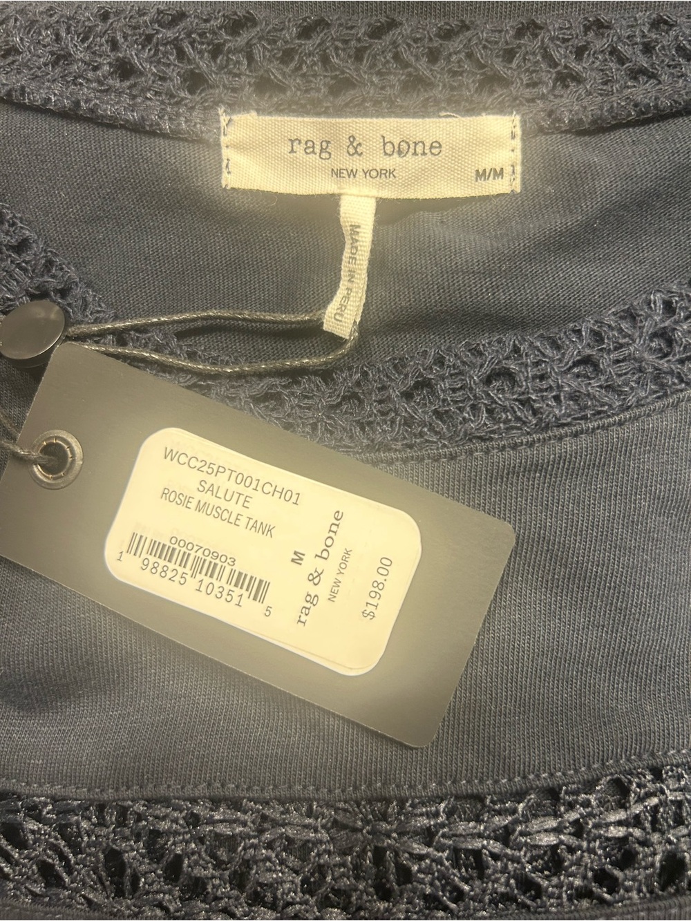 *NWT* Rag & Bone Rosie Lace-Trim Cotton Muscle Tank, Size Medium - Picture 10 of 14